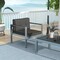 Costway Patio Aluminum Armchair Outdoor Single Sofa Chair with Cushions & Armrests Lawn